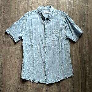 Onia linen light blue short sleeve button down